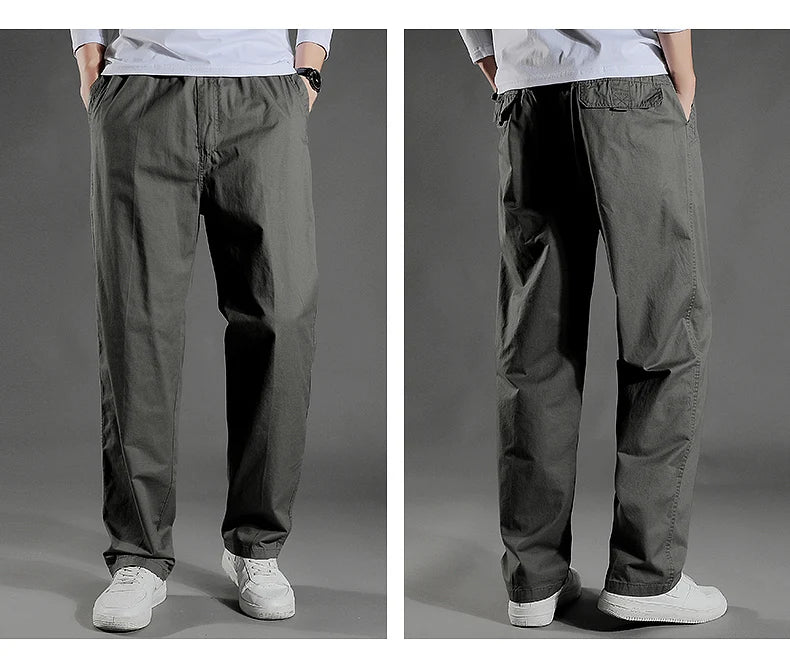 Men's Cargo Pants Summer 100% Cotton Work Wear New in Large Size 6XL Casual Climbing Joggers Sweatpants Hombre Autumn Trousers - KHOY