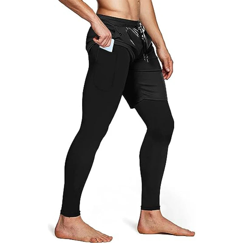 Men's Sport Pants 2 in1 Training Athletic Tracksuits Sportswear Workout Male Jogging Trousers Gym Fitness Running Pants Men - KHOY