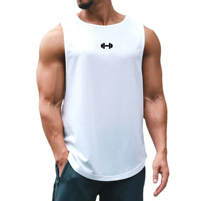 Summer Men's Gym Tank Top Fitness Training Clothing Quick-drying Loose Bodybuilding Sleeveless Shirt Men Fashion Basketball Vest - KHOY