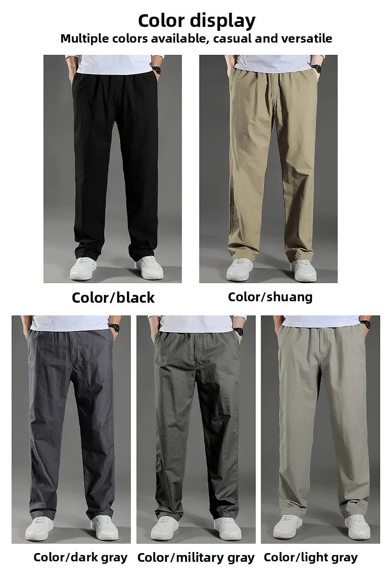 Men's Cargo Pants Summer 100% Cotton Work Wear New in Large Size 6XL Casual Climbing Joggers Sweatpants Hombre Autumn Trousers - KHOY