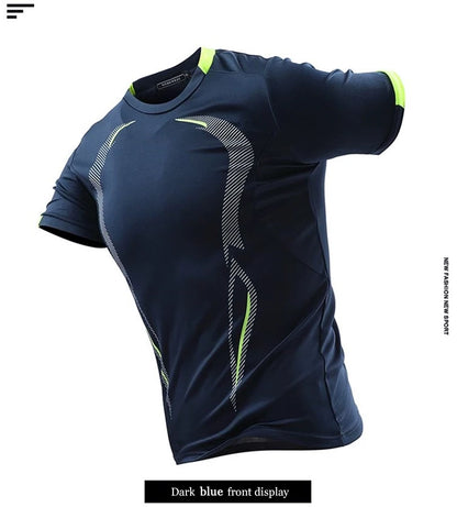 Men New Compression Shirt Men Fitness Gym Super Hero Sport Running T-Shirt Fitness Training Breathable Quick Dry Short Sleeve - KHOY
