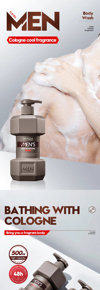 Men's facial cleanser Body wash Oil control Moisturizing long-lasting fragrance Fresh release charm creamy foam Body wash - KHOY