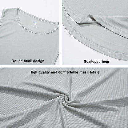 Summer Men's Gym Tank Top Fitness Training Clothing Quick-drying Loose Bodybuilding Sleeveless Shirt Men Fashion Basketball Vest - KHOY