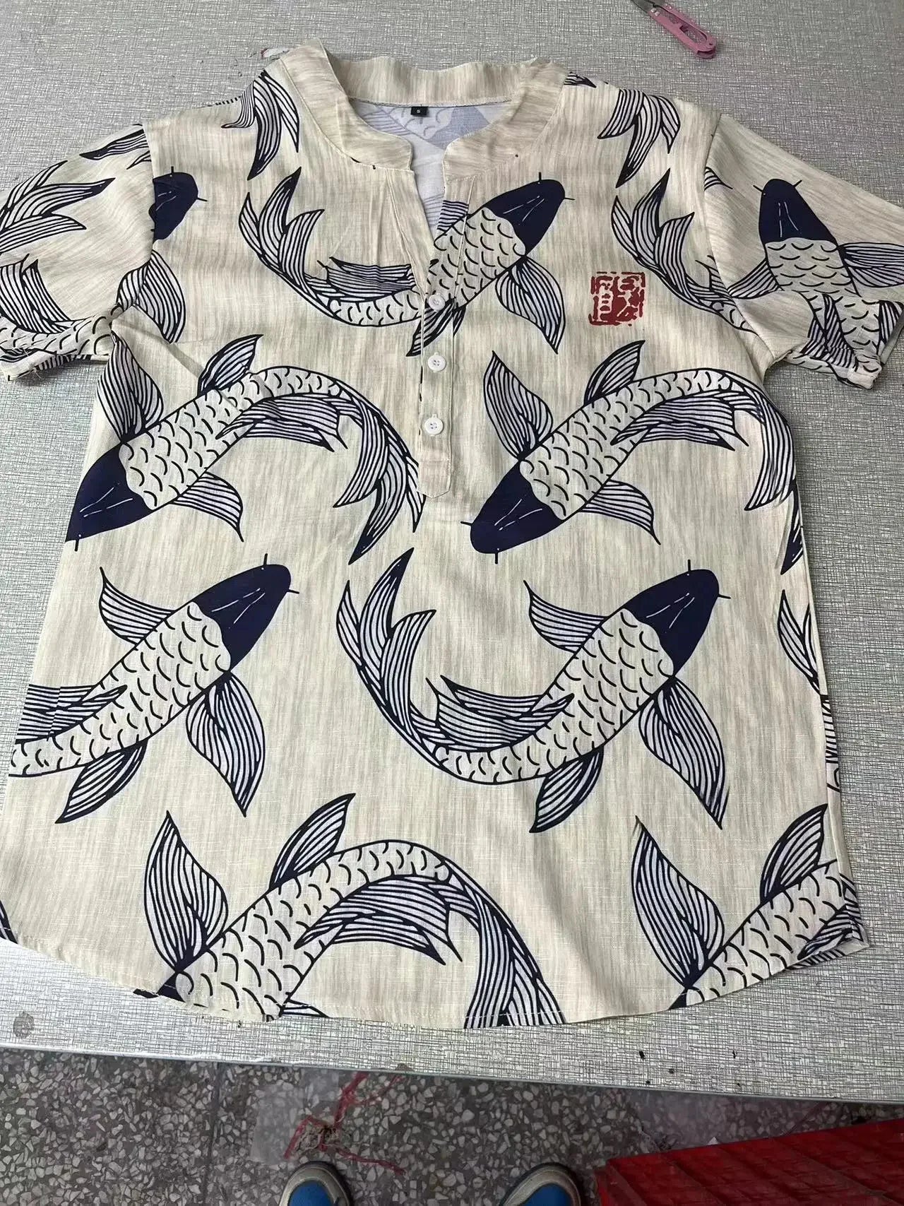2024 Hawaiian Shirt Men's Stand Collar Short Sleeve Shirt Portrait 3D Printing Fashion Casual Bamboo Linen Top S-5XL - KHOY