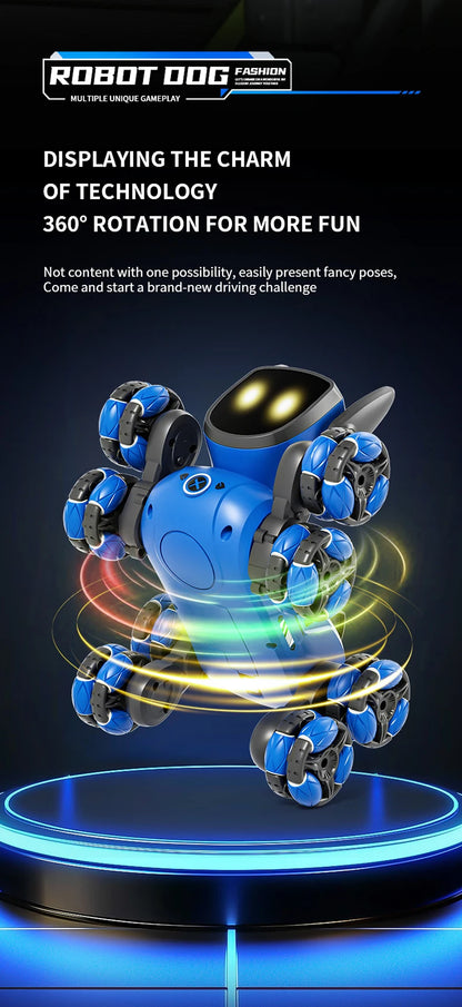 Remote control car Small Eight Wheel Gesture Sensing Multi functional Voice Interaction RC Stunt Machine Dog Q200 Children Toys - KHOY