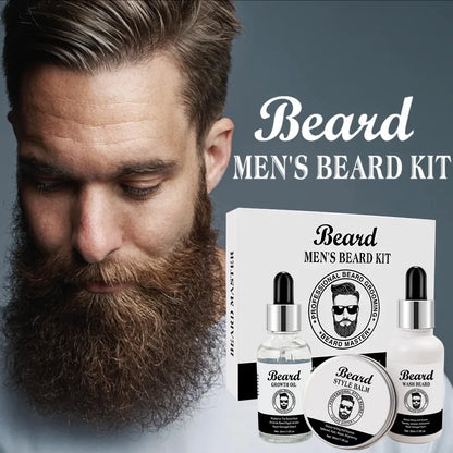 Men's Beard Kit Soft smooth And Easy To Take Care Of Natural Oils Brighten And Nourish Promote Growth Relieve Itching Of Beard - KHOY