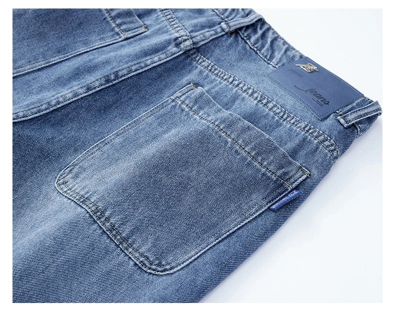 Men's Straight-Leg Jeans, Minimalist for All Seasons, Loose with Drape, Narrow-Wide Leg, Retro Casual Long Pants, Sizes 28-38 - KHOY