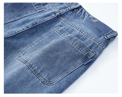 Men's Straight-Leg Jeans, Minimalist for All Seasons, Loose with Drape, Narrow-Wide Leg, Retro Casual Long Pants, Sizes 28-38 - KHOY