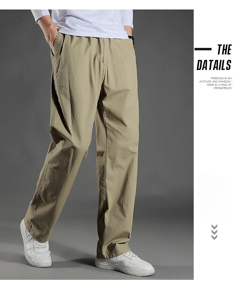 Men's Cargo Pants Summer 100% Cotton Work Wear New in Large Size 6XL Casual Climbing Joggers Sweatpants Hombre Autumn Trousers - KHOY