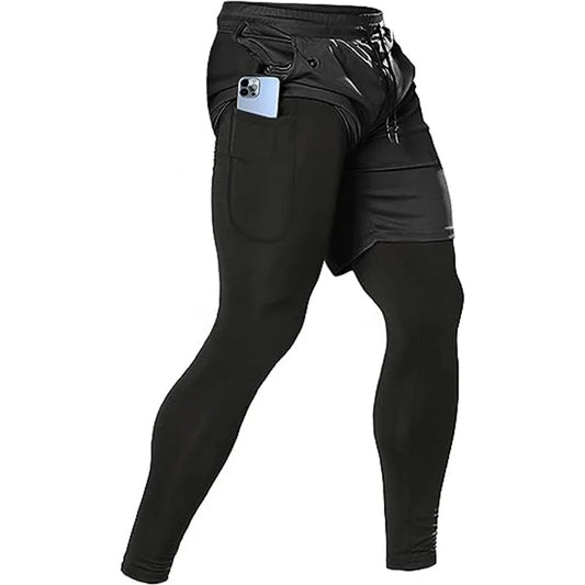Men's Sport Pants 2 in1 Training Athletic Tracksuits Sportswear Workout Male Jogging Trousers Gym Fitness Running Pants Men - KHOY
