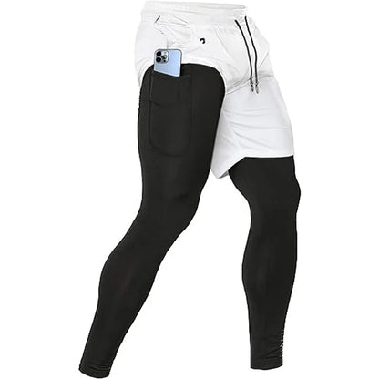 Men's Sport Pants 2 in1 Training Athletic Tracksuits Sportswear Workout Male Jogging Trousers Gym Fitness Running Pants Men - KHOY