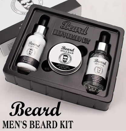 Men's Beard Kit Soft smooth And Easy To Take Care Of Natural Oils Brighten And Nourish Promote Growth Relieve Itching Of Beard - KHOY