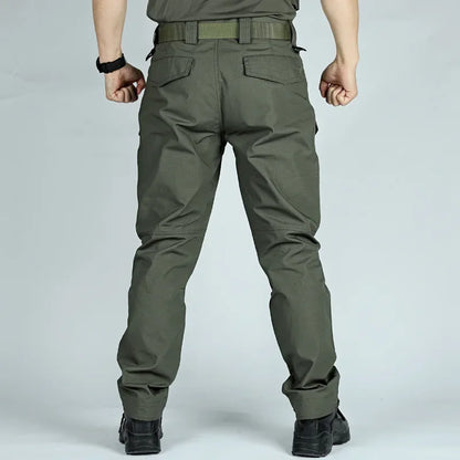 Men's Cargo Pants Multi-Pocket Work Trousers Casual Outdoor Hiking Military Tactical Pants Wear-Resisting Splash-proof Trousers - KHOY