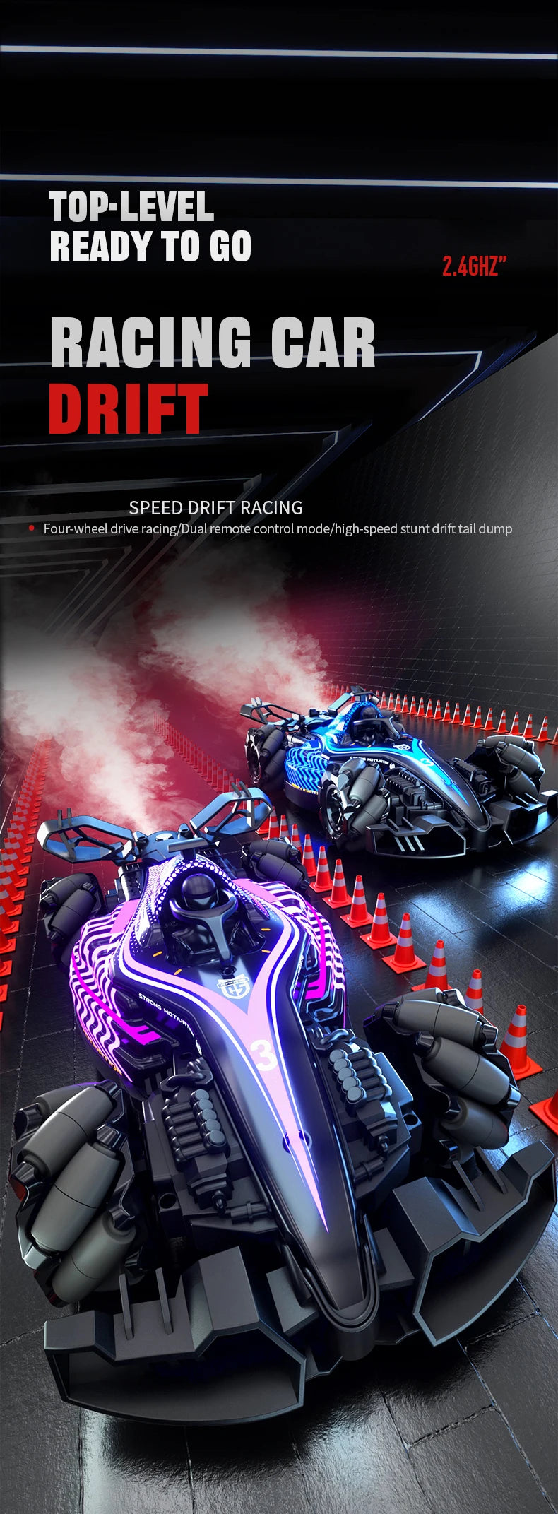 New Drift RC Car Remote Control Car Racing Spray 2.4G High Speed Off Road Competition Vehicle RC Boys Toys for Children Toy Gift - KHOY