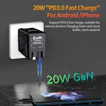 Xiaomi GaN120W Ultra Fast Charger With Retractable Type-C Lightning Cable Fast Charging Adapter For iPhone16 iPad Samsung Huawei - KHOY