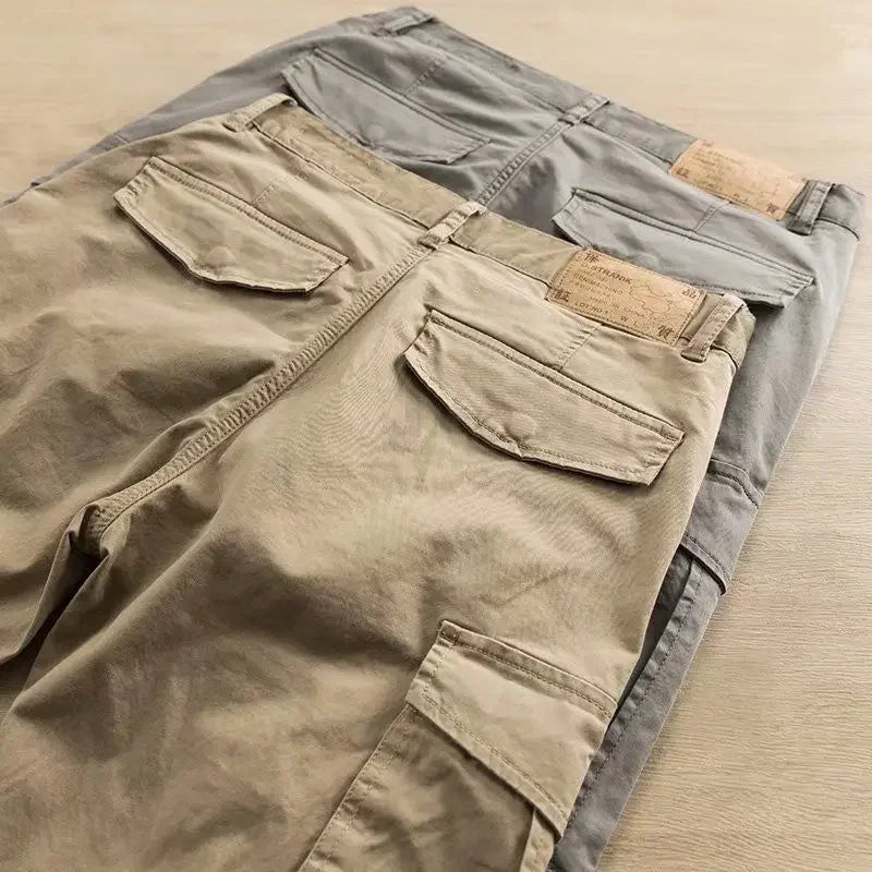 Men's Cargo Pants Work Wear Autumn Khaki Male Trousers Nylon Big Size Cheapest Designer Fashion Emo New in Baggy Long Slacks Y2k - KHOY