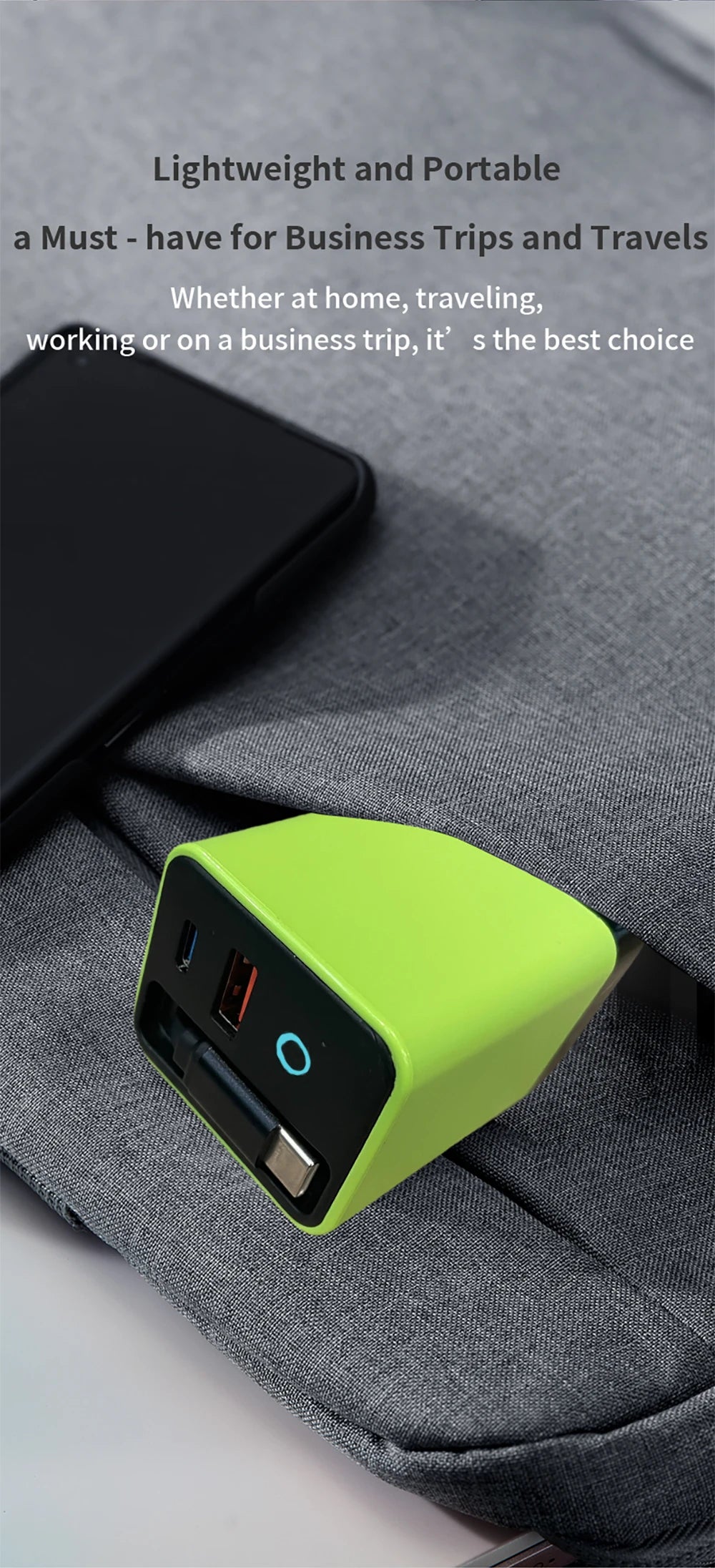 80W Super Fast Charge Type C USB Phone Charger With Telescopic USB C Cable For Iphone 16 15 Samsung Laptop With Light - KHOY