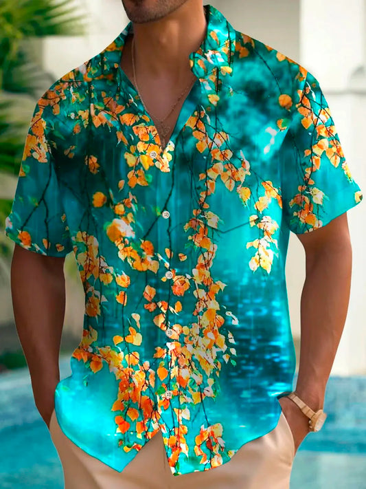 Men's Hawaiian Shirts 3D Print Basic Style Fashion Button Colorful Shirt Lapel Streetwear Hawaiian Blouse shirts for men Summer - KHOY