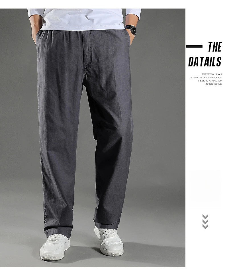 Men's Cargo Pants Summer 100% Cotton Work Wear New in Large Size 6XL Casual Climbing Joggers Sweatpants Hombre Autumn Trousers - KHOY