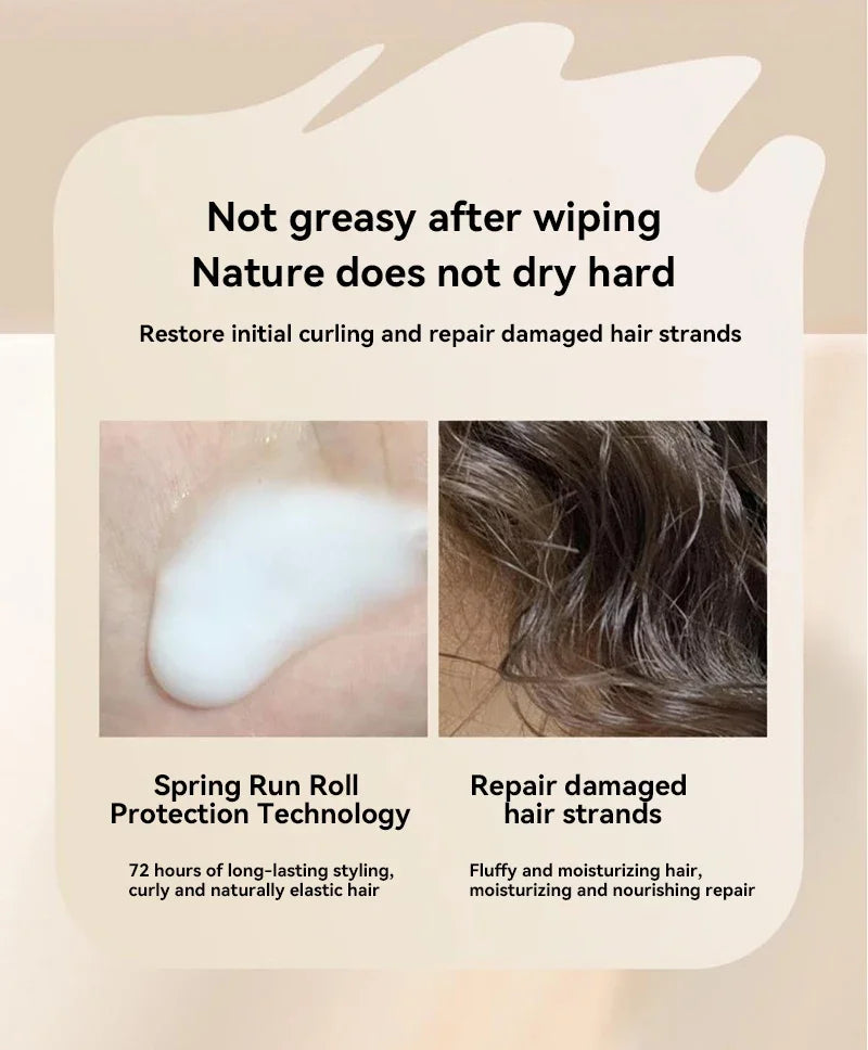 Moisturizing Elastic Long Lasting Styling Cream Curly Hair Elastic Curl Enhancers Repair and Nourish Hair Styling Cream - KHOY