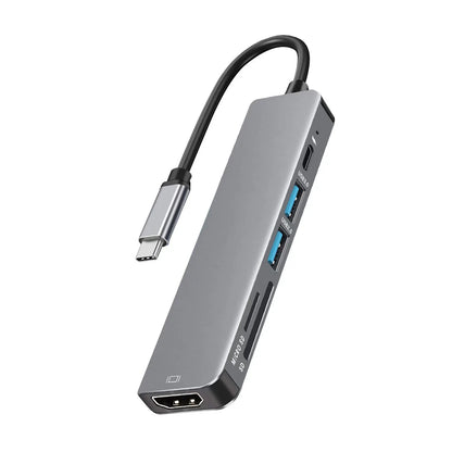 USB C HUB 4K 30Hz Type C to HDMI-compatible PD 100W USB 3.0 HUB Splitter Card Reader Multi with TF SD Port for Macbook Computer - KHOY