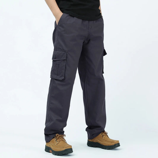 Mens Cargo Pants Cotton Casual Pants Summer Spring Cotton Work Wear Climbing Joggers Sweatpants Hombre Autumn Trousers - KHOY
