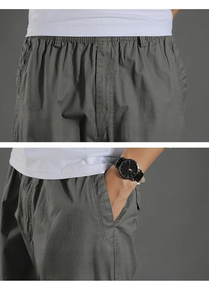 Men's Cargo Pants Summer 100% Cotton Work Wear New in Large Size 6XL Casual Climbing Joggers Sweatpants Hombre Autumn Trousers - KHOY