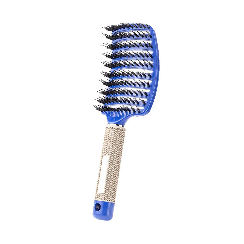 Hair Brush Scalp Massage Comb Hairbrush Boar Bristle Nylon Women Wet Curly Detangle Hair Brush Salon Hairdressing Styling Tool - KHOY