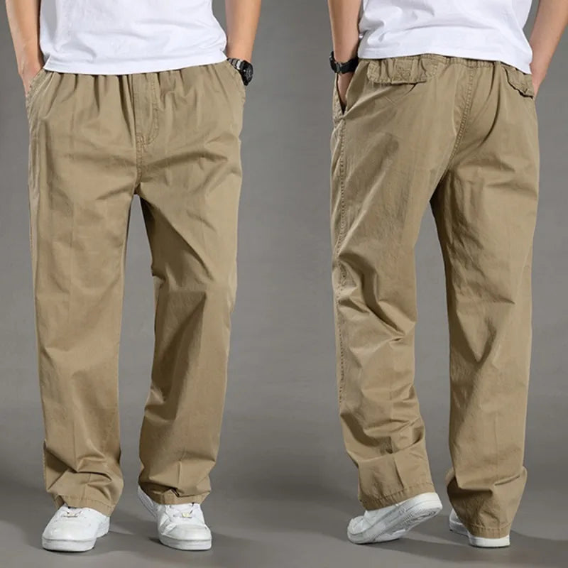 Men's Cargo Pants Summer 100% Cotton Work Wear New in Large Size 6XL Casual Climbing Joggers Sweatpants Hombre Autumn Trousers - KHOY