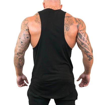 Red Spider Printed Running Tank Tops Gym Fitness Cotton Breathable Sleeveless T-Shirt Mens Bodybuilding Loose Training Clothing - KHOY