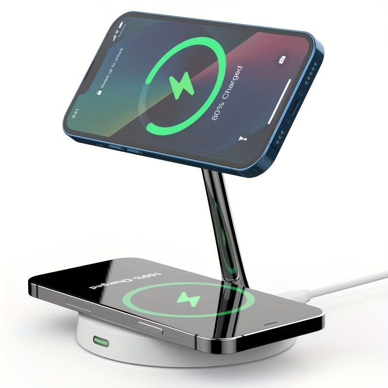 TIMESS-4 In 1 Magnetic Wireless Charger Station For IPhone15 14 13 Airpods 3/2/Pro, With Night Light For IWatch Series9/ 8/7/6/SE, Wireless Charging Station For Multiple Devices - KHOY
