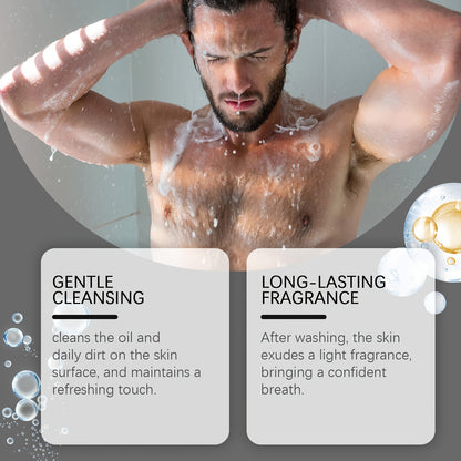 MEN'S Shower Gel Series, 100ml, Deep Cleansing & Long-Lasting Fragrance, Moisturizing, Formaldehyde-Free, Coconut Scented with Peppermint, Lavender & Coconut Oil, Suitable for All Skin Types, Body Use - KHOY