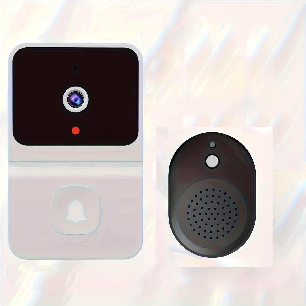 1pc Smart WiFi Doorbell Camera with Built-in Battery, Wireless Security Camera with 2-Way Audio, Night Vision, USB Rechargeable, App Control, 2.4G WiFi, Compact Design for Home Security & Front Door Monitoring, Wireless Doorb - KHOY