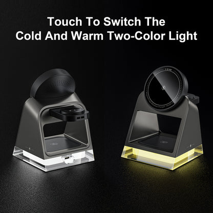 High-quality three-in-one magnetic wireless charger, 15W for mobile phone charging, 5W for smart watch, 5W for wireless headset charging, with LED touch night light - KHOY