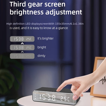 Wireless Charger Time Alarm Clock LED Digital Thermometer Earphone Phone Chargers Fast Charging Dock Station For IPhone 15, 14, 13, 12, Samsung - KHOY
